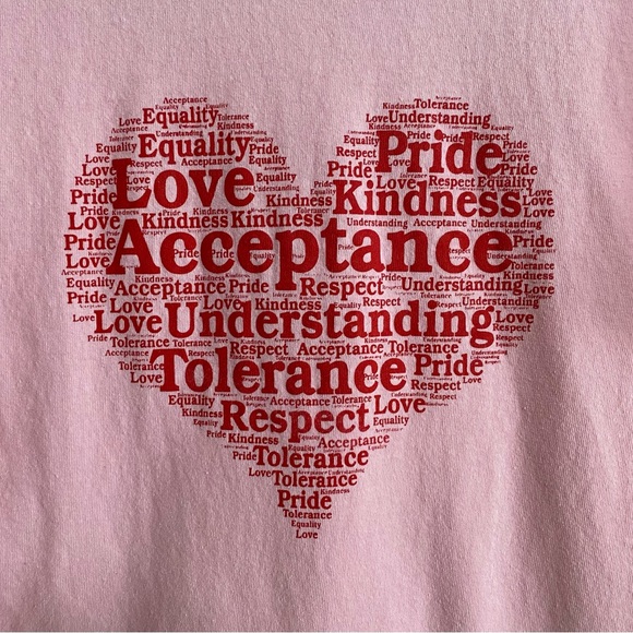 98. GILDAN ‘Acceptance Love Pride’ Tee Shirt - Men’s Size M - Picture 1 of 5